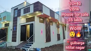 20&times;40 2BHK corner house for sale at gulbarga millat nagar | 35 lakh