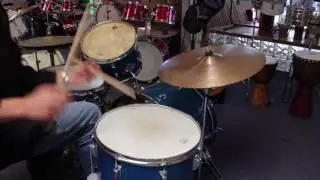 Mid 1950's WFL Turquoise Blue Glitter Drum Set 22