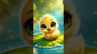 Cute duckling floating on Lily pad #adorable #fantasy #animated #ai #cute #cuteanimals