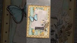 Putting together a vintage butterfly card #shabbychic #cardmaking #ephemera #vintage
