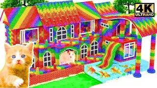 Build Aquarium Mega Mansion Has Dreamy Restaurant And Colorful Slide From Rooftop From Magnetic Ball
