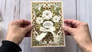 Make a handmade happy birthday card using Anna Griffin paper craft dies.