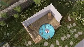 Palm Beach 8x16 Pool Deck with 8ft Cutout & Dual Privacy Walls | Stunning 3D Render & Build Guide