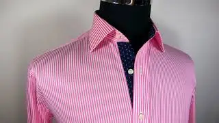 Classic Pink & White Stripes Formal Business Dress Shirt With Paisley Inner Lining Fashion
