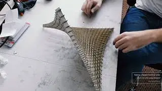 Building an Enneper surface from asymptotic curves using straight planar plywood laths