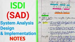 ISDI (SAD) BCA 3rd Sem 3 | Information System Analysis Design & Implementation|Panjab University BCA