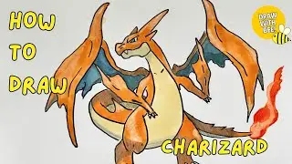 How to draw Charizard - Pokemon easy draw 🔥@DrawwithBee 