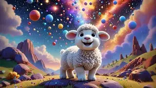 Four Sleepy Lambs Dream in Space | Soothing Nursery Rhyme for Kids | Baby Songs and  Learning