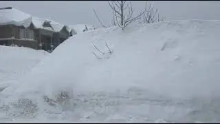 Snow time in Toronto City, Canada 