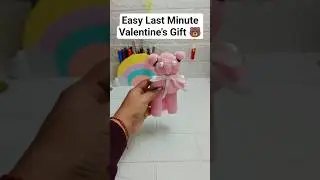 Easy Last Minute Valentine's Gift 🐻 #shorts #viral #teddy #shorts #valentinesday #giftideas #diy