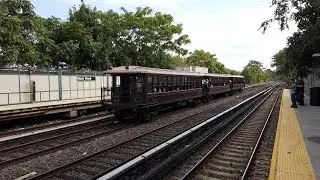 Brooklyn, New York - Vintage Subway Trains Pass By Neck Road Station (2019)