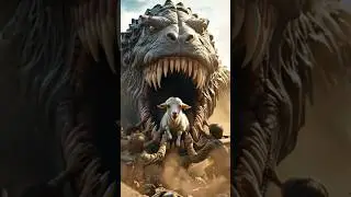 Heroic Rescue: Goat Saved from the Jaws of a Giant Monster