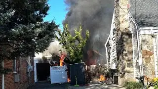 Mutual Aid to Malverne - Garage Fire