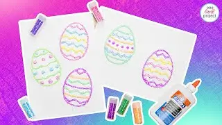 Easter Egg Glitter Art | Colourful Easter Egg Craft