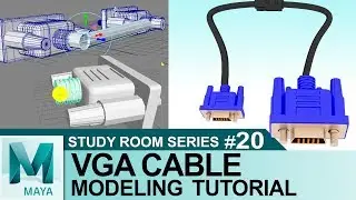 VGA Cable Modeling Tutorial in Autodesk Maya 2017 | 3D for Beginners | Study Room Series #20