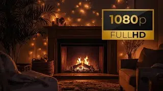 Cozy Fireplace Ambience ✨ Warm Fairy Lights & Crackling Fire Sounds | Relax & Sleep TV MOOD