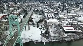 St Johns Bridge in the snow - High Quality