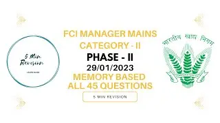 FCI Mains Category - II Phase II Exam Analysis 29/01/23 FCI Category 2 Memory Based Questions | #fci