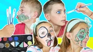 Brother VS Sister Face Paint Challenge | Fun Kids Face Paint Ideas