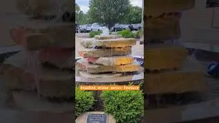 Stacked stone water feature