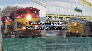 Doubleheader on the CSX Pittsburgh Subdivision : ACes, KCS, and big GE Locomotives
