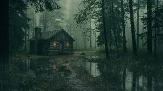 Relaxing Cabin Rain Sounds 🌙 Night Ambience for Restful Sleep, Clear Thoughts and Anxiety Relief