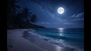 Romantic Beach Night Moonlit Waves & Peaceful Ocean Sounds | Relax & Unwind