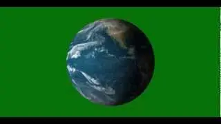 Planet Earth rotating on Green Screen