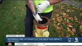Fire hydrant repairs underway
