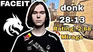 DONK play Mirage 28-13 donk POV FACEIT 4500 ELO HIGHLIGHTS CS2 DEMO