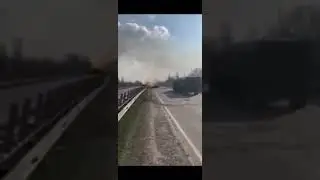 Russia vs Ukraine: Tank on fire after explosion.