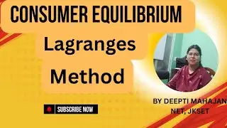 Lagrange's Method| Maximizing Utility | Consumer Equilibrium| Microeconomics | Deepti Mahajan