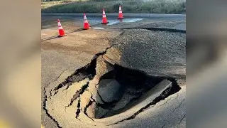 Sinkhole caused by Euston Fire power outage shuts down road near Redmond Airport