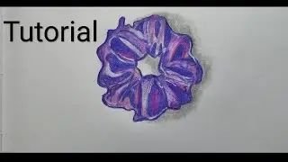 Scrunchie tutorial Colour pencil drawing 😇🖌️🎨