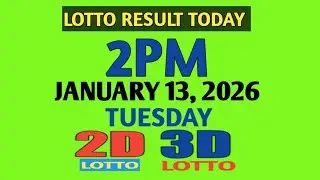 2pm Lotto Result Today Tuesday pcso 2d 3d swertres ez2 January 13 2026 