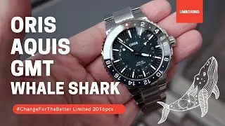 Unboxing 2021 Oris Aquis GMT Whale Shark Limited Edition 01 798 7754 4175-Set