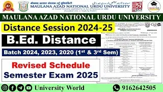 Manuu B.Ed Distance Exam Schedule 2025 | 1st & 3rd Semester Exam Batch 2024, 2023 @UniversityWorld