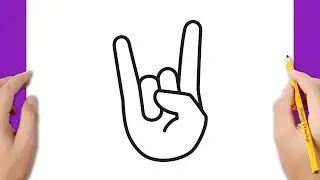 How to draw rock and roll sign