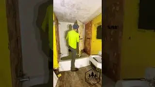 The glue in this shower was crazy! #shorts #work #remodel #bathroom #construction