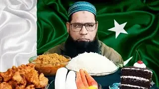 ASMR eating spicy cauliflower chicken and white rice and cauliflower pakora and cake 🎂