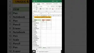 UNIQUE + COUNTIF Formula Excel Hindi | Data Cleaning Trick #excel #shorts
