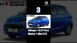 Top 5 Highest Mileage cars in India 2025 #automobile  #short