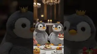 Cute fluffy penguins #ai #cozy #penguins #snacktime #aiartwork #shorts