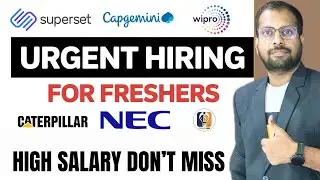 NEC Freshers Recruitment Drive Announced | Superset, Capgemini, Wipro, Caterpillar Jobs Register Now