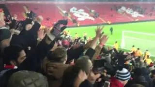 Southampton fans celebrate at Anfield (League cup semi final 2017)