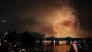 [4K] Всемирный фестиваль фейерверков в Сеуле 2024. Корейская команда. Вид на реку Хан.