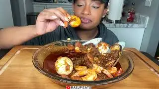 ASMR EATING 먹방 Seafood Boil Shrimp Green Lip Mussels Boiled Eggs ASMR MUKBANG 먹방 REAL EATING SOUND