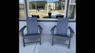 SERWALL Modern Adirondack Chairs Weather Resistant, Gray