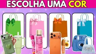 🛍️🎁 MONTE SUA SACOLA DAS CORES | Trend das Cores - Qual Cor Voc&ecirc; Prefere? 💚💗🧡💙 #quiz