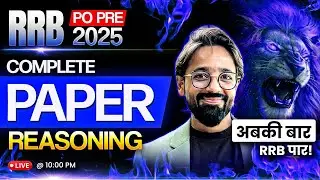 RRB PO Pre | Reasoning Complete Pre Level Paper | Reasoning by Puneet Sir